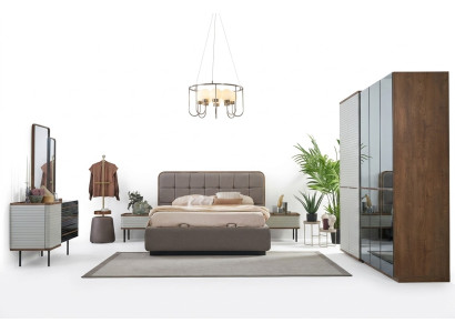 Slaapkamer Compleet set 5-delig Tweepersoonsbed Bruin Hout Bed Bedframe