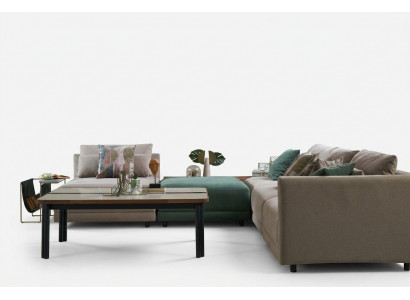 Hoekbank L-vorm Bank Woonlandschap Stoffen Bank Gestoffeerde Banken Beige Ontwerp
