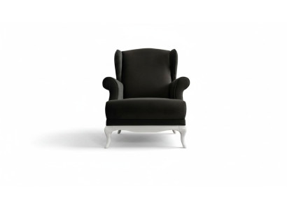 Fauteuil eenzitter stof Woonkamer Klassiek Zwarte Bekleding Zitter