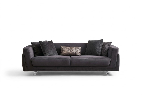 Driepersoons bank Bank 3-zits Grijs Stof Stoffen bank Bankstel Design