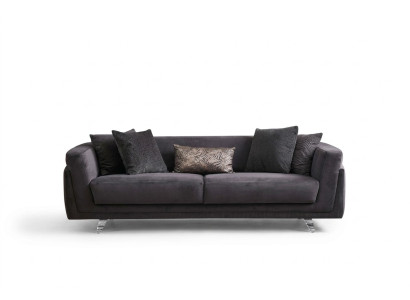 Driepersoons bank Bank 3-zits Grijs Stof Stoffen bank Bankstel Design