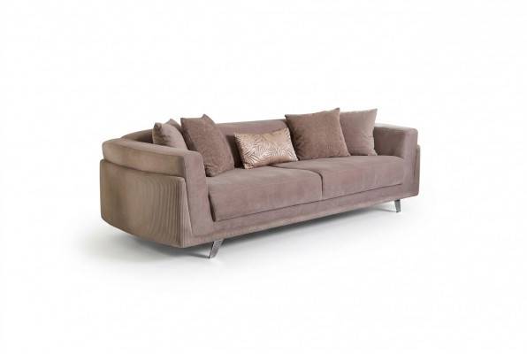 Driepersoons bank met slaapfunctie Bankstel 3-zits Beige stof Stoffen bank