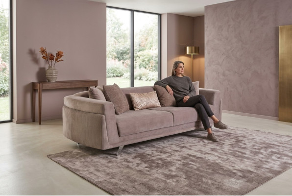 Ontwerp Stoffen Bankstel Drieseater Bank Bank 3 Zits Beige Stof Gestoffeerde Bank
