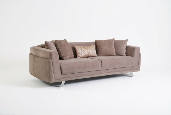 Ontwerp Stoffen Bankstel Drieseater Bank Bank 3 Zits Beige Stof Gestoffeerde Bank