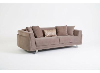 Ontwerp Stoffen Bankstel Drieseater Bank Bank 3 Zits Beige Stof Gestoffeerde Bank