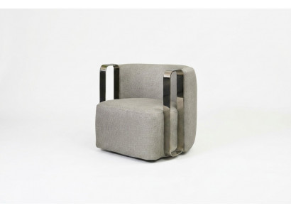 Moderne fauteuil eenzits stof woonkamer grijs gestoffeerde stoel ontwerp