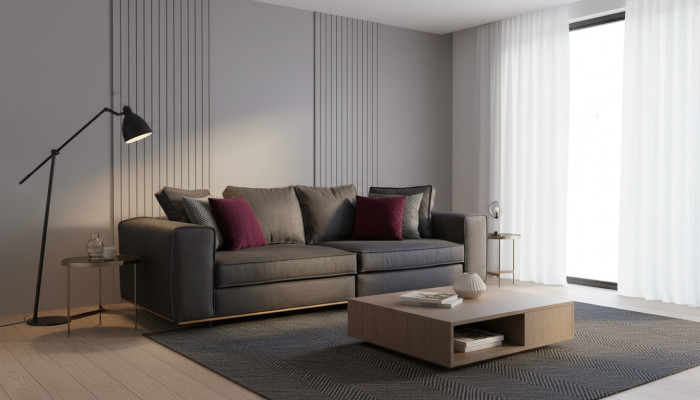 Driesitsbank Bank 3-zits Grijs Stof Stoffen Bank Ontwerp