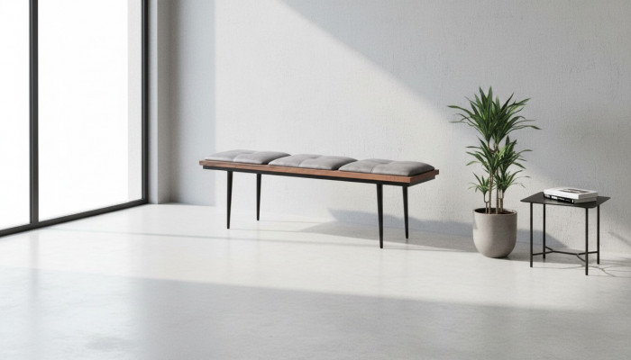 Bank Zitbank Kussen Kussenbank Eetkamer Zitter Stof Bruin Ontwerp
