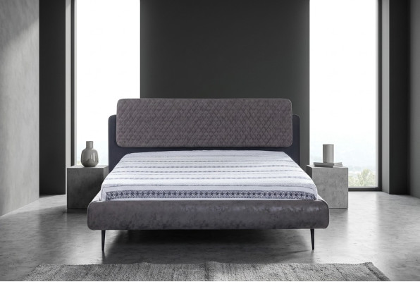 Tweepersoonsbed 160 cm Bedframe Grijs Stof Bedden Modern Slaapplaats