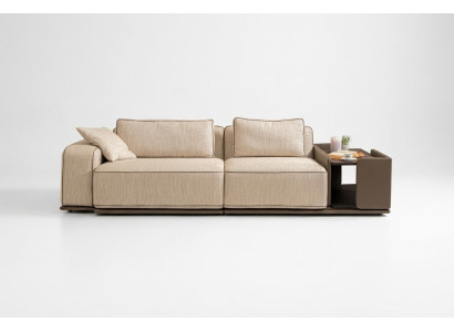 Driepersoonsbank Bank 3-Zits Beige Stof Stoffen Bank Bank Tafel