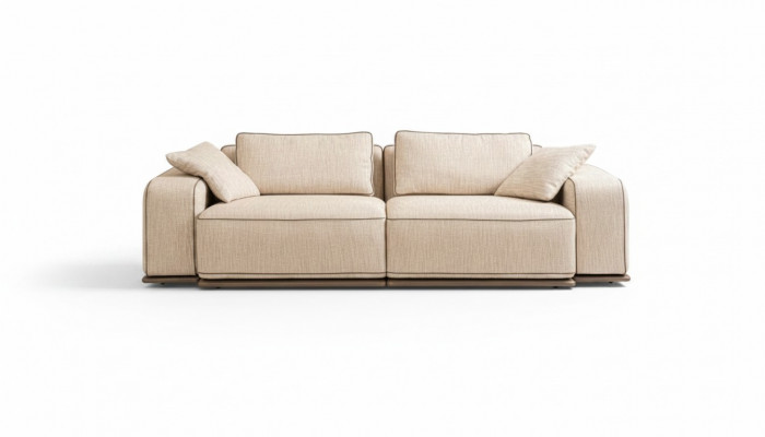 Bank Driepersoons Moderne Bank 3 Zits Beige Stof Stoffen Bankstel