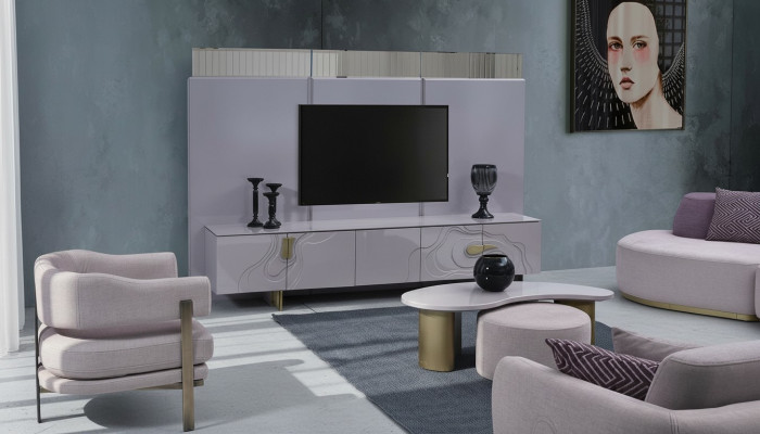 Sideboard RTV Lowboard TV Ständer Roze Hout Modern Woonkamer Kast