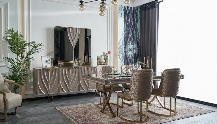 Eettafel Eetgroep Eethoek Eetkamer Hout Bruin Set 7-delig Stoelen Luxe