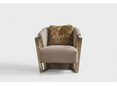Moderne fauteuil eenzitter stof woonkamer bruin gestoffeerd zitje zitplaats