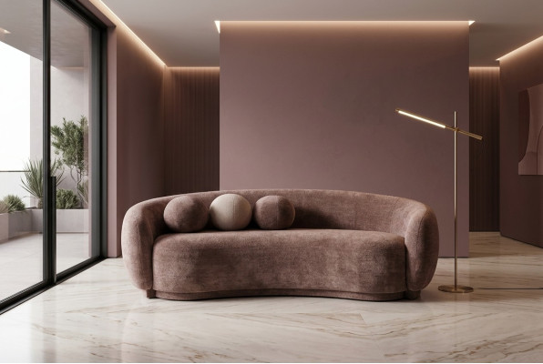 Driepersoons bank bank 3-zits bruin stof stoffen bank luxe
