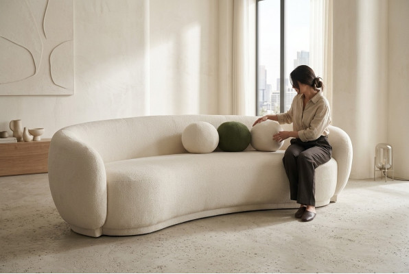Moderne stoffen bankstel driezitter bank bankstel 3-zits wit stoffen sofa