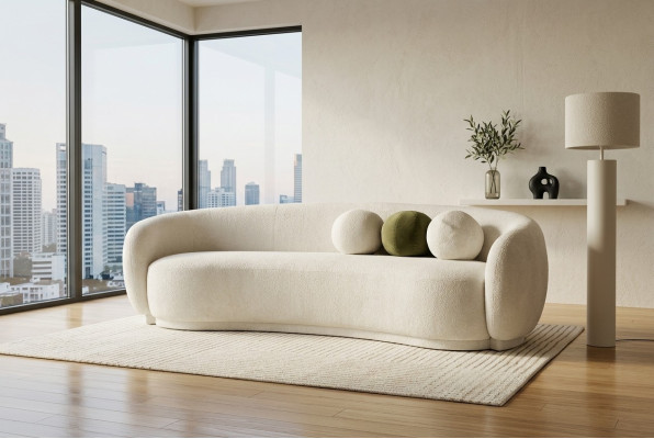 Moderne stoffen bankstel driezitter bank bankstel 3-zits wit stoffen sofa