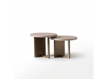 Groep bijzettafels salontafel houten tafel set beige koffietafel 2-delig