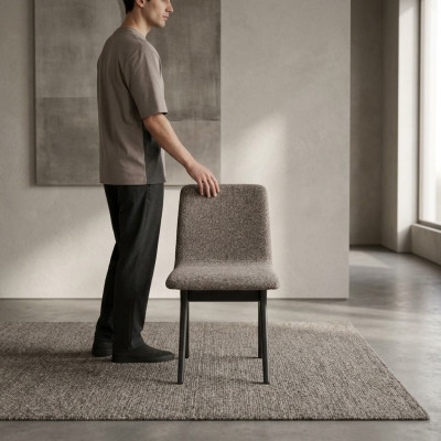 Groep stoelen Eetkamerstoelen Keukenstoel Grijs Houten stoel 6-delig Stof