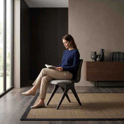 Eetkamerstoelen set stoelen keukenstoel grijs houten stoel hout stof 6-delig