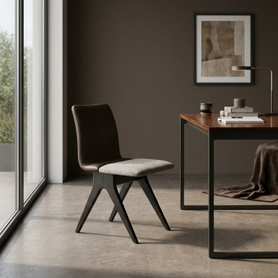 Eetkamerstoelen set stoelen keukenstoel grijs houten stoel hout stof 6-delig
