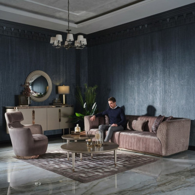Bankstel gestoffeerde bank stoffen bank driezitsbank bank 3 zits fauteuil grijs