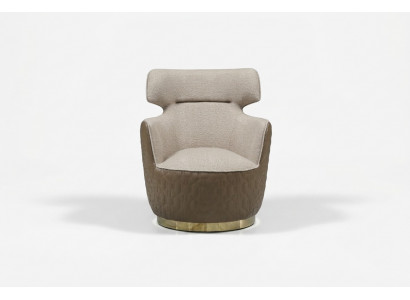 Oorfauteuil Stoel Stof Zits Eenpersoons Beige Clubsessel Modern