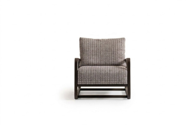 Fauteuil éénzitter stoel Grijs Hout Woonkamer Tv-fauteuil Relaxfauteuil