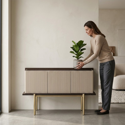 Sideboard Dressoir Kast Hout Modern Beige Eetkamer Kast Design