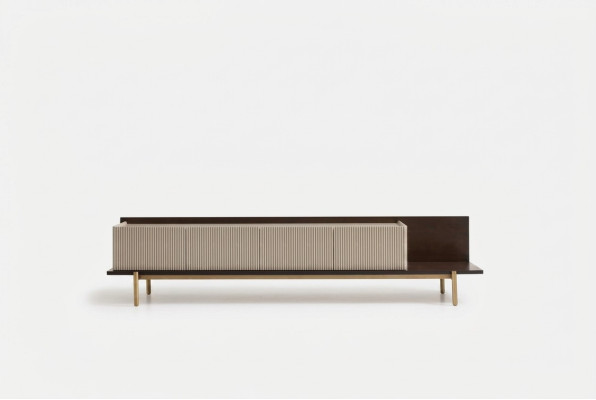 Sideboard RTV Lowboard TV Stand Tafel Woonkamer Hout Beige Modern