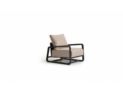 Tv-stoel Fauteuil Eenpersoons Zitter Beige Hout Woonkamer Design