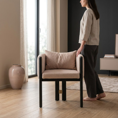 Eetkamerstoel groep Set stoelen Keukenstoel 4-delig Armstoel Beige