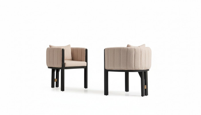 Keukenstoel eetkamerstoel Set stoelen 2-delig Armstoel Groep Beige
