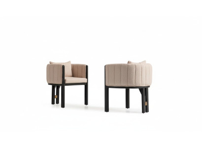 Keukenstoel eetkamerstoel Set stoelen 2-delig Armstoel Groep Beige