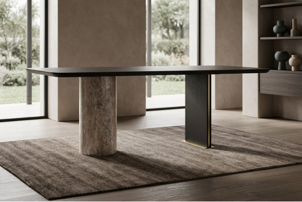 Eettafel eetkamertafel tafel eetkamer hout bruin 220 cm modern