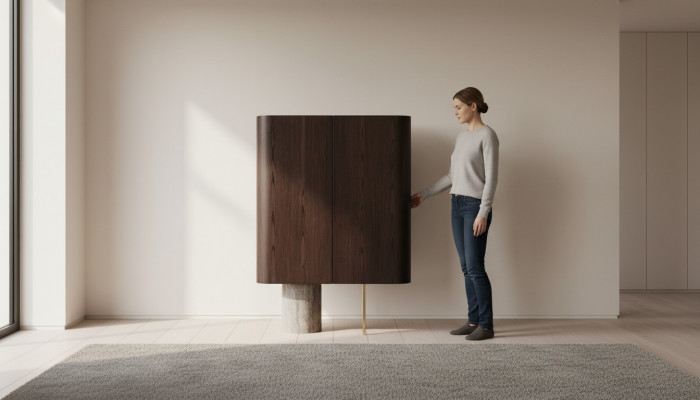 Barschrank Kast Houten kast Hout Bar Bruin Drank Ontwerp Flessen