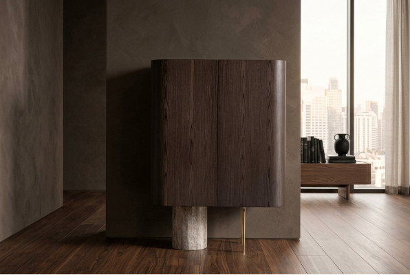 Barschrank Kast Houten kast Hout Bar Bruin Drank Ontwerp Flessen