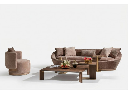 Bankstel bankstel stoffen bank driezitter fauteuil beige bankstel set