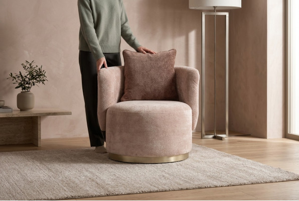 Fauteuil Relaxfauteuil Modern Beige Bekleding Stof Zitter Stoel Ontwerp
