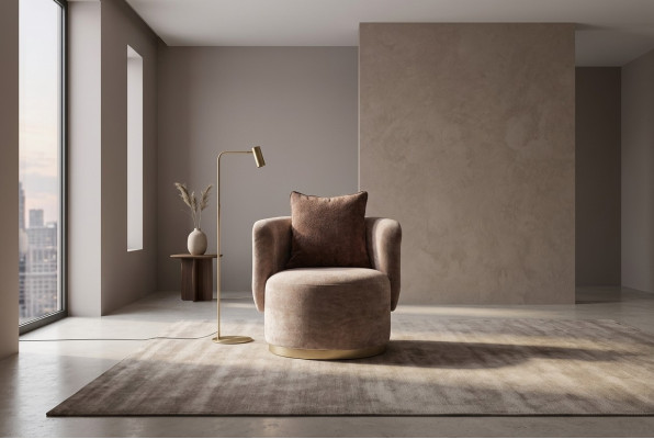 Fauteuil Relaxfauteuil Modern Beige Bekleding Stof Zitter Stoel Ontwerp