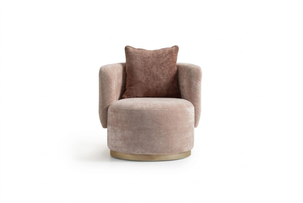 Fauteuil Relaxfauteuil Modern Beige Bekleding Stof Zitter Stoel Ontwerp