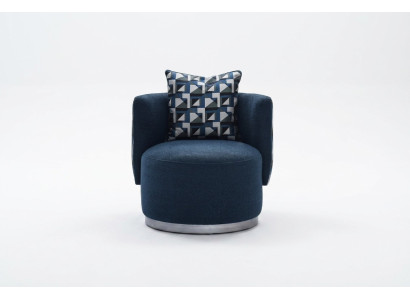 Relaxstoel Stoel Modern Blauw Bekleding Stof Zits Ontwerp Modern
