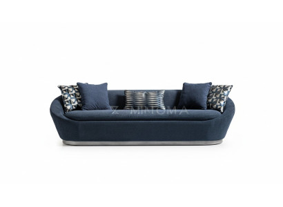 Moderne driezitsbank 3-zits stoffen bank Blauw gestoffeerde bank Stof