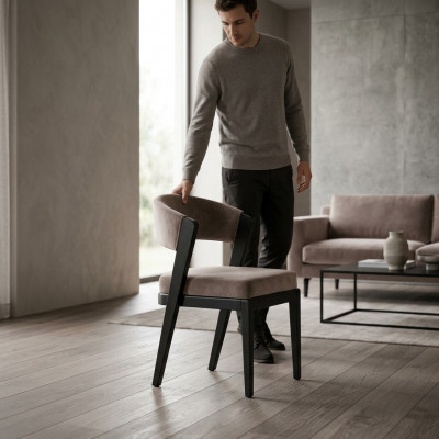 Eetkamerstoelen Keukenstoelen Stoel Set 6-delig Stoelen Grijs Groep Hout