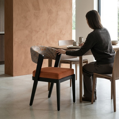 Keukenstoelen Eetkamerstoelen Stoel Set van 6 Stoelen Oranje Groep Hout