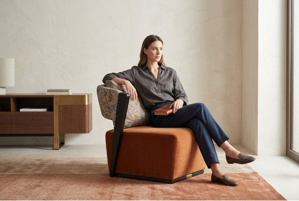 Stoel Ohrensessel Cocktailstoel Relaxstoel Oranje Stof Modern Zitvlak