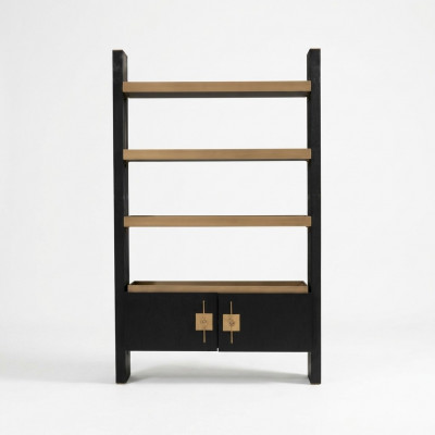 Ontwerp kast met planken - houten kast Zwart Goud Houten kast