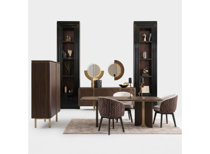Eetgroep Eethoek Eetkamer Eettafel Stoelen 10-delig Bruin Hout Dressoir