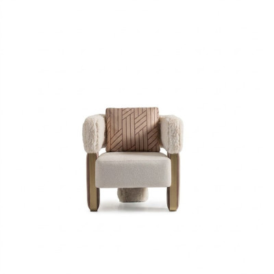 Fauteuil éénzitter clubfauteuil wit stof zitting woonkamer cocktailsfauteuil