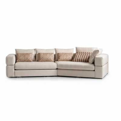Hoekbank Stoffenbank Gestoffeerde bank Beige Banken Modern Woonkamer Ontwerp